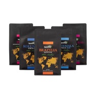 Mletá káva 100% Arabica Degustačný set 5 x 150g Tommy Cafe