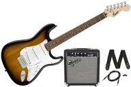 Gitara Squier Stratocaster, zosilňovač + príslušenstvo