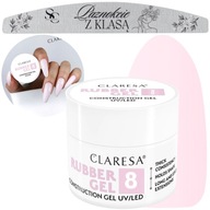 Claresa Rubber Gel 8 hustý gél na stavbu nechtov + PILNÍK