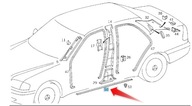 MERCEDES W202 OCHRANNÁ PÁSKA ĽAVÉHO RÁMU