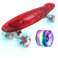 USB SKATEBOARDOVÁ DOSKA S PLNO SVIETIACIMI KOLIESKAMI LED TABUĽA