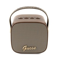 Guess Bluetooth reproduktor Mini Brown 4G Leather Script