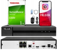 HiLook NVR-4CH-5MP/4P PoE rekordér + 1TB Toshiba Satelite disk