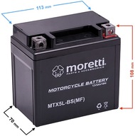 GÉLOVÁ BATÉRIA MTX5L-BS 12V MORETTI! Štvorkolka