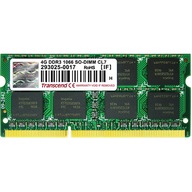 TRANSCEND 4GB SODIMM DDR3 PC3-8500 1066MHz 256x8