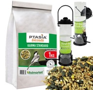 ZÁSADNÉ RÚROVÉ KRMÍTKO + KRMIVO SLNEČNICOVÉ PRE VTÁKY TISK 1KG