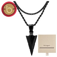 Pánsky náhrdelník z chirurgickej ocele Arrowhead, čierny, dvojitý Cord Ankier BLINGART