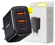 Baseus Compact 2U+C USB-C sieťová nabíjačka, 2x USB-A 30W PD QC3.0