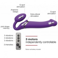 Strap-on-me Vibrating Strap-on XL Purple dvojitý vibrátor pre páry