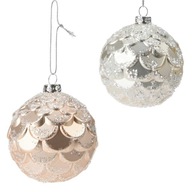 Súprava čačky na vianočný stromček 12 ks Glamour GLITTER Decorated Ball Lesklá