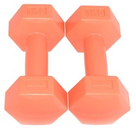 Činky 2 x 1 kg Kompozitné závažia Fitness Set 2 kg