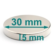 Neodymový magnet 30x5 mm, okrúhly na sklenenú tabuľu!!! SET 6 kusov!!!