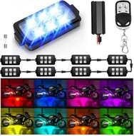 8 ks RGB LED motocyklových náladových svetiel