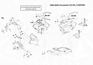 SADA Skrutiek pre KAPOTY KAWASAKI ZX6R 1998-2002