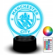 LED nočná lampa 3D gravírovaná socha pre futbalového fanúšika Manchester City