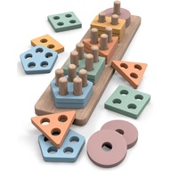 Drevené vzdelávacie Montessori puzzle hračka