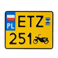 Žltá doska ETZ 251 na vintage motocykel