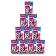 WHISKAS mokré krmivo pre mačky s tuniakom v želé, plechovka 12x400 g