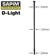 Sapim D-Light 2,0-1,65 s priamym ťahom 260 lúčov
