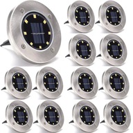 12x SOLÁRNE ZÁHRADNÉ LAMPY, 8 LED