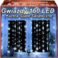 160 LED SVETELNÉ ZÁCLONY LED HVIEZDY / GULE Vianočné osvetlenie Girlanda