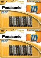 20x VÝKONNÁ BATÉRIA PANASONIC ALKALINE LR03 AAA 1,5V