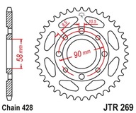 JT ZADNÉ KOLO 269 35 HONDA CG 125 '02-'05, CM 125 '82-'97, CB 125T 82-88