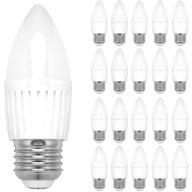 20x LED ŽIAROVKA SVIEČKOVÁ C37 E27 10W 800lm 4500K TEPLÁ BIELA ​​FARBA