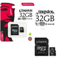 KINGSTON microSD KARTA 32GB MICRO + SD ADAPTÉR