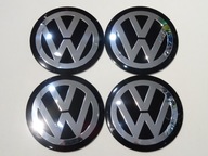 4x Hliníkové nálepky na stredové kryty VOLKSWAGEN VW 75 mm