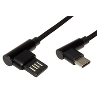 USB kábel (2.0), USB A M - USB C M, 3m, okrúhly, c