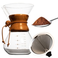 CHEMEX SKLENENÝ KÁVOVAR 800ml Cebador