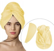 Žltý velúrový vlasový turban