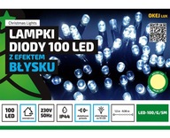 Osvetlenie vianočného stromčeka 100LED bleskový efekt teplý vonkajší