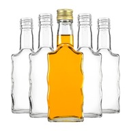 10x WAVE sklenené FĽAŠE 200 ml na BIBER LIKÉRY VÍNNE ŠŤÁVY WHISKY LIKÉRY