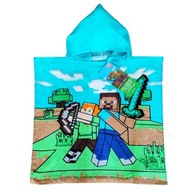 Bavlnený pončo uterák s kapucňou 50x100 Minecraft