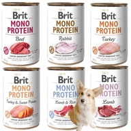 BRIT MONO PROTEIN Vlhčené krmivo pre psov 6 X 400 g MONOPROTEÍNOVÁ ZMES CHUTÍ