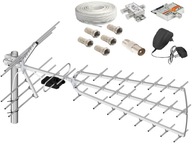 Zostava 2xTV DVB-T TRI DIGIT, 5xF, Zosilňovač 47, Výkon, Rozlíšenie