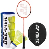 YONEX BADMINTONOVÁ RACKET badmintonová raketa B4000 ALU ORANŽOVÁ + ODLIŠNÉ x3