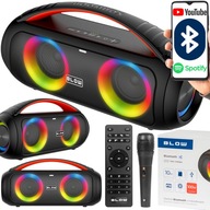 BLUETOOTH REPRODUKTOR USB SD FM PRENOSNÝ BOOMBOX KARAOKE MIKROFÓN DIAĽKOVÝ SET