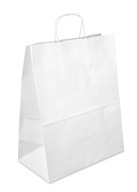 Kraft papierová taška 30,5x17x34cm biela 20 ks.