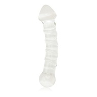 DILDO Z KRIVÉHO SKLA S VÝROBKAMI 17 CM