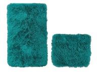 2CZ Shaggy Megan Bathroom Rugs modrozelené