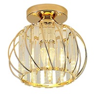 zlatý malý lampáš Okrúhle krištáľové stropné svietidlo Aisle Chandelier E27