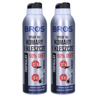 2x BROS SPRAY MOSQUITOES KLISTES 50% DEET SUPER SILNÝ