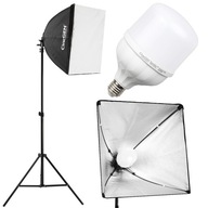 LED Softbox set 40x40cm Statív 100W EKO žiarovka