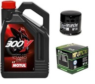 Olejová sada MOTUL 300V 10W40 4l + olejový filter