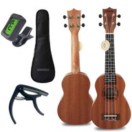 Soprán UKULELE DREVENÁ PREMIUM TUNER SET