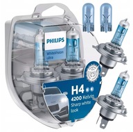 Žiarovky Philips H4 WhiteVision Ultra 4200K P43t 60/55W 2X H4+2X W5W