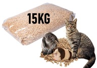 Prírodné drevené peletové ľahké stelivo pre mačky, králiky, ošípané, hlodavce, 15 kg